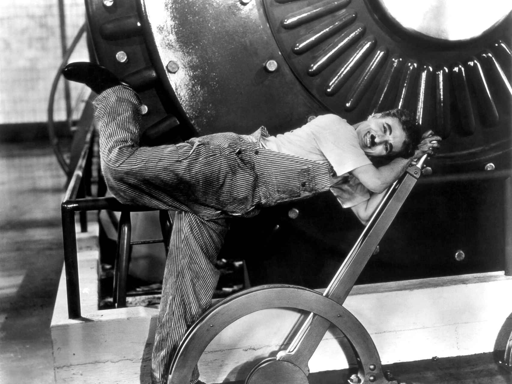 Fotograma de la película 'Tiempos Modernos', de Chaplin.