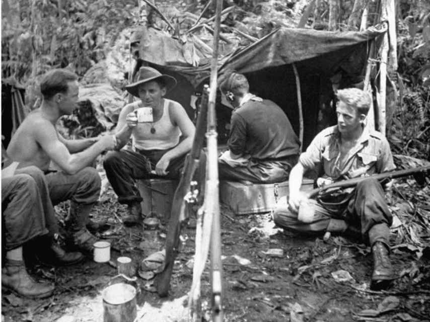 Soldados australianos en el frente del Pacífico