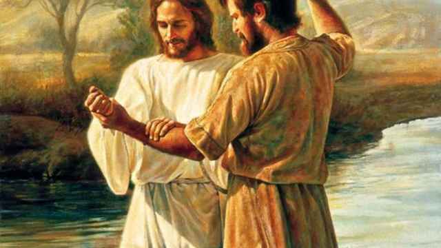 San Juan Bautista bautizando a Jesucristo