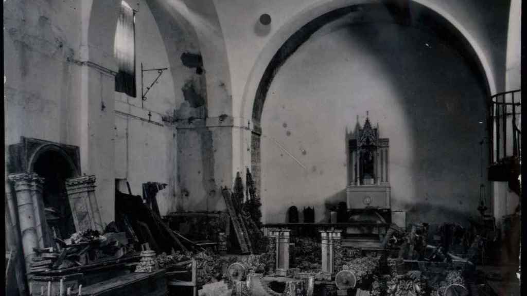 Iglesia destruida en Yuncos (Toledo).