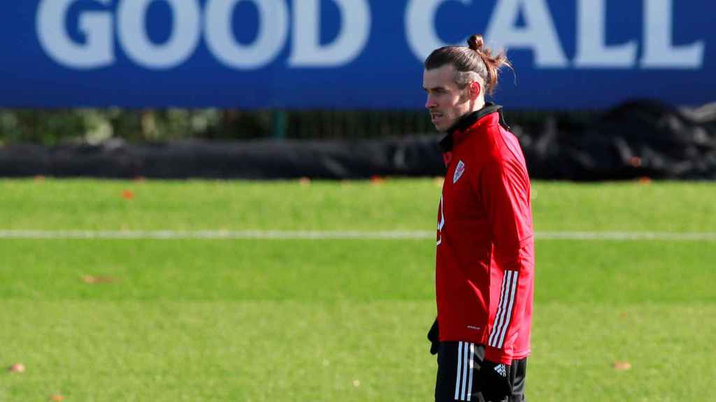 Gareth Bale, en un entrenamiento de la selección de Gales